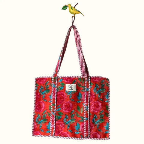 Grand tote bag à Zip   "Rosy Beauty"