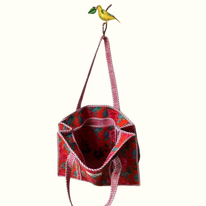 Grand tote bag à Zip   "Rosy Beauty"