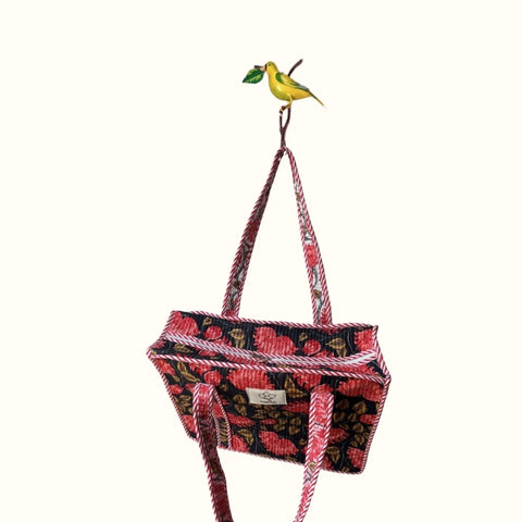 Petit tote bag fermeture "Midnight Garden"