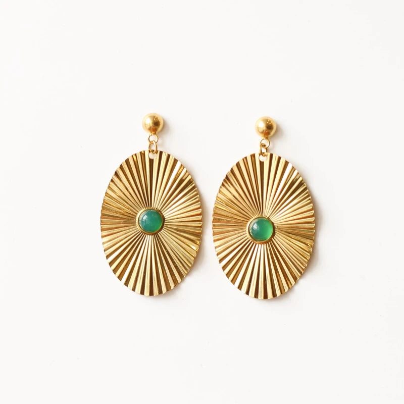 Boucles Étincelle Agate verte
