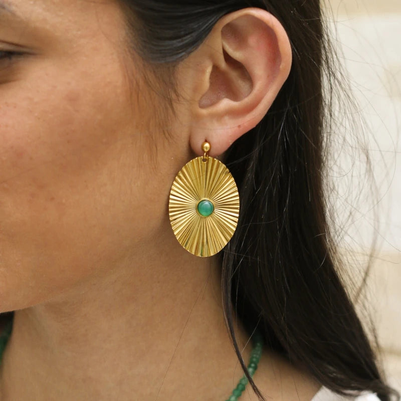 Boucles Étincelle Agate verte