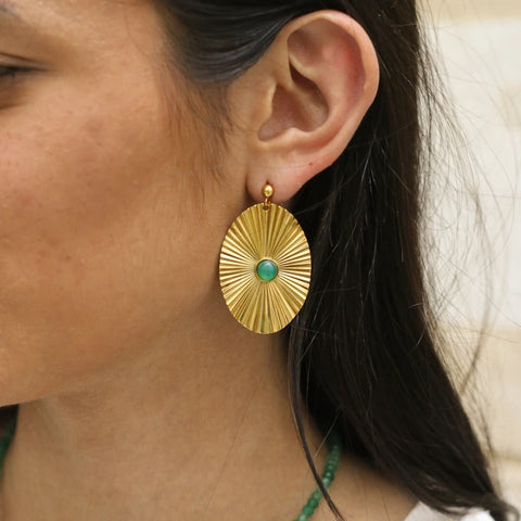 Boucles Étincelle Agate verte