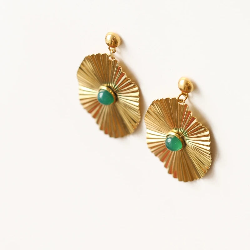 Boucles Étincelle Agate verte
