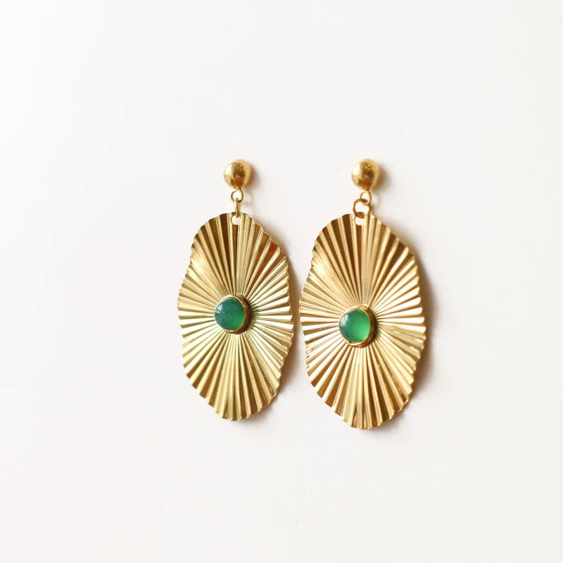 Boucles Étincelle Agate verte