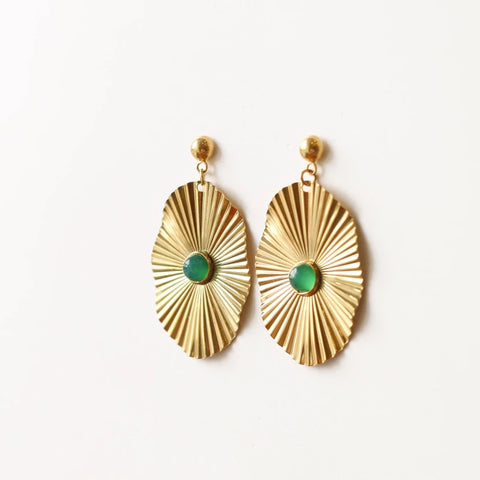 Boucles Étincelle Agate verte