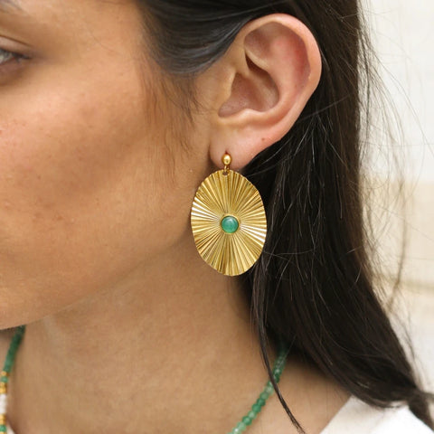 Boucles Étincelle Agate verte