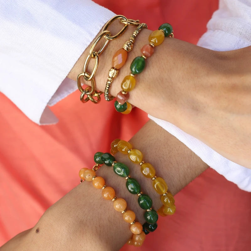 Bracelet Pierre Aragonite Jaune
