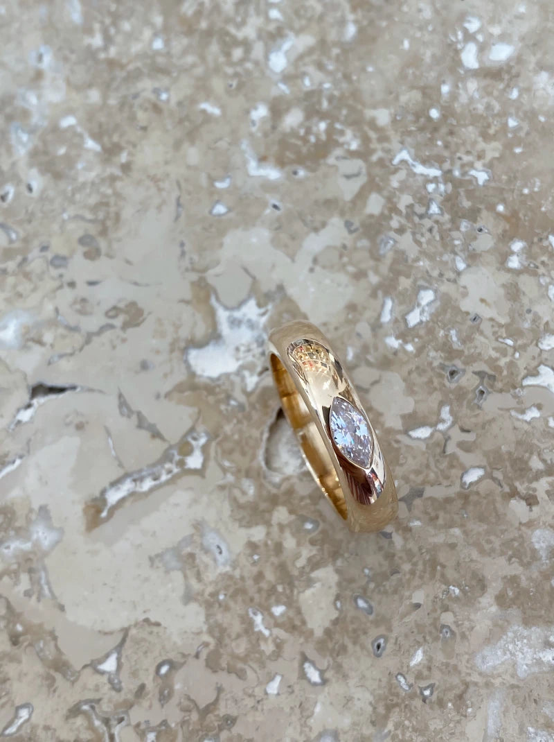 Bague Pneu Navette Dorée