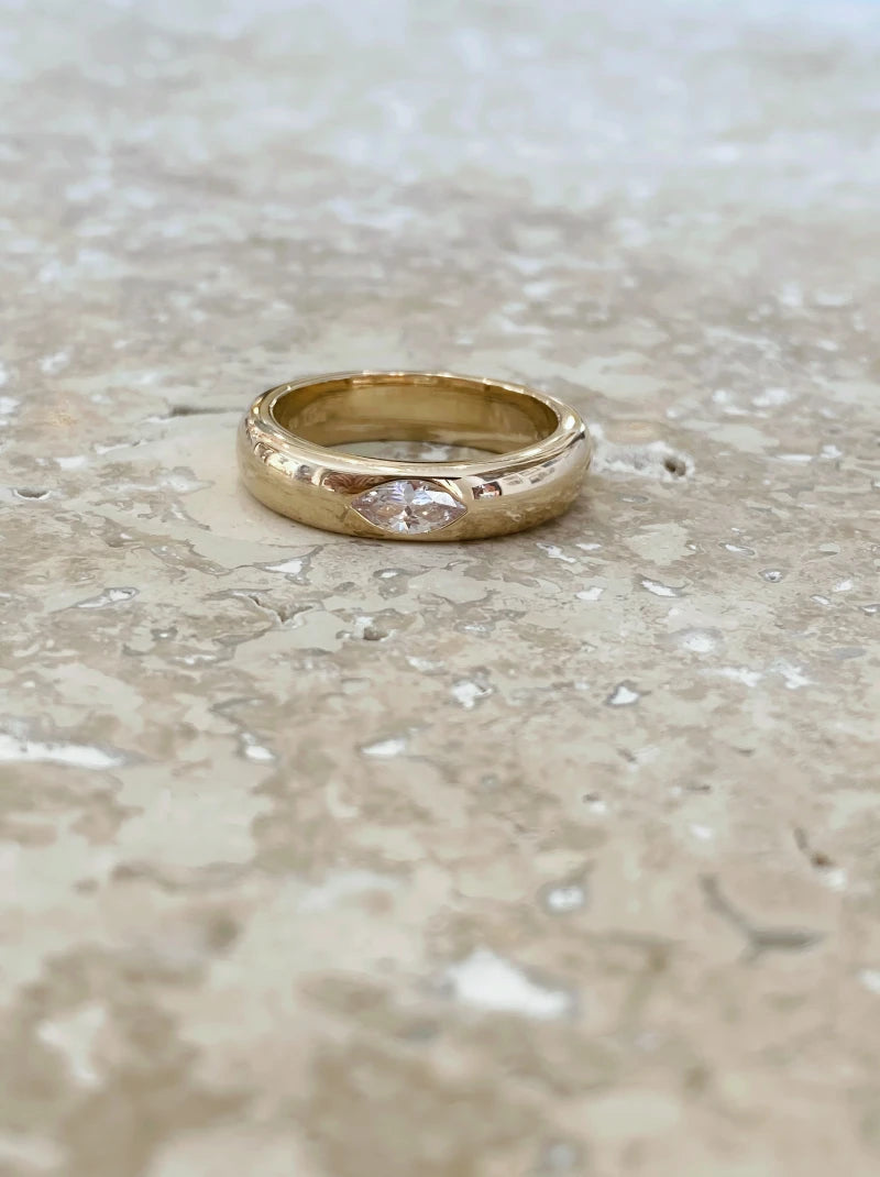 Bague Pneu Navette Dorée