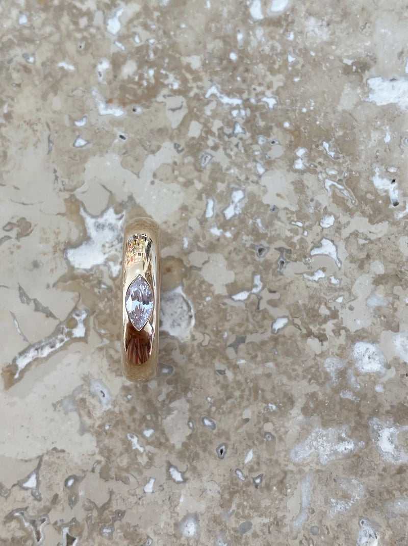 Bague Pneu Navette Dorée