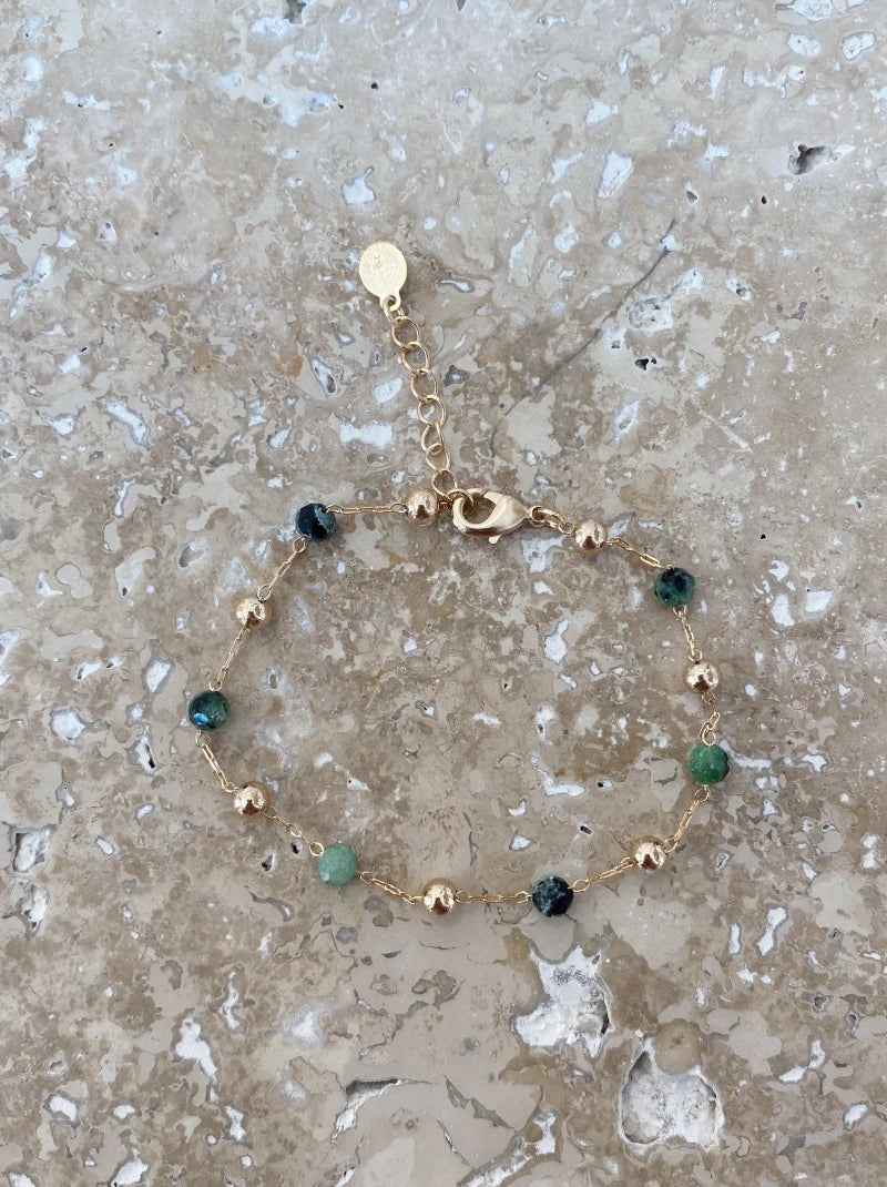 Bracelet Bulles Vertes - Rubis Zoisite