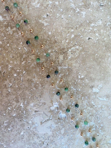 Collier Bulles Vertes - Rubis Zoisite