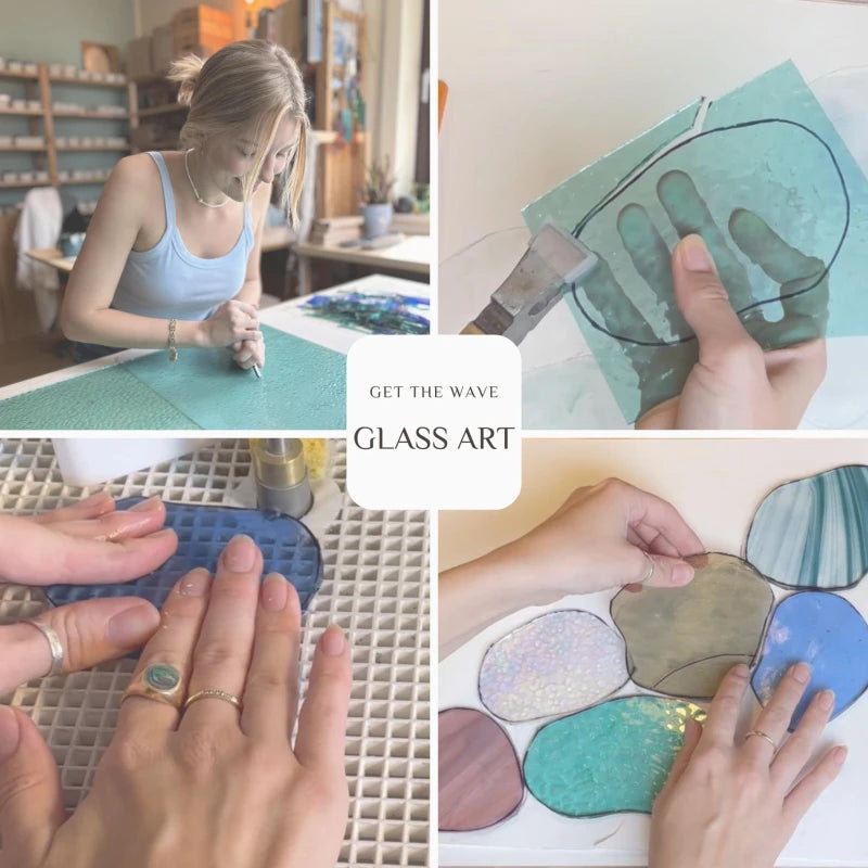 Buntglas Rauten als Fensterschmuck