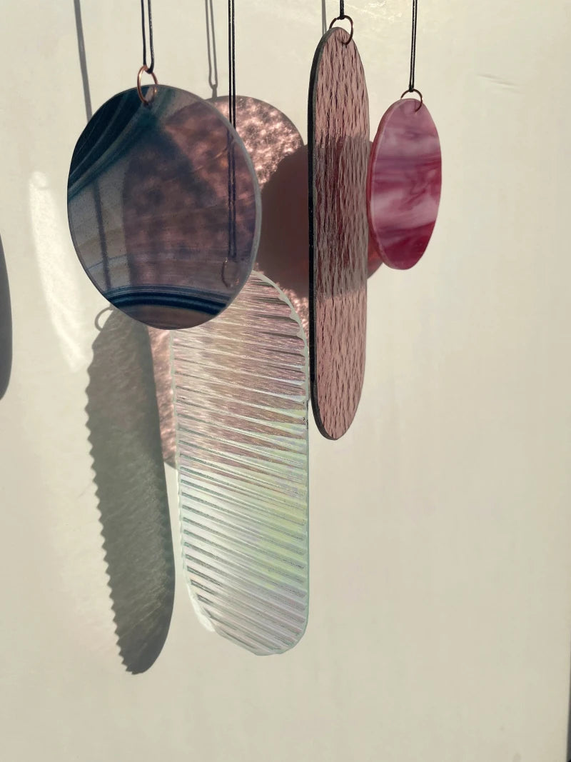 Rosa irisierender Wandbehang im Art Déco Stil