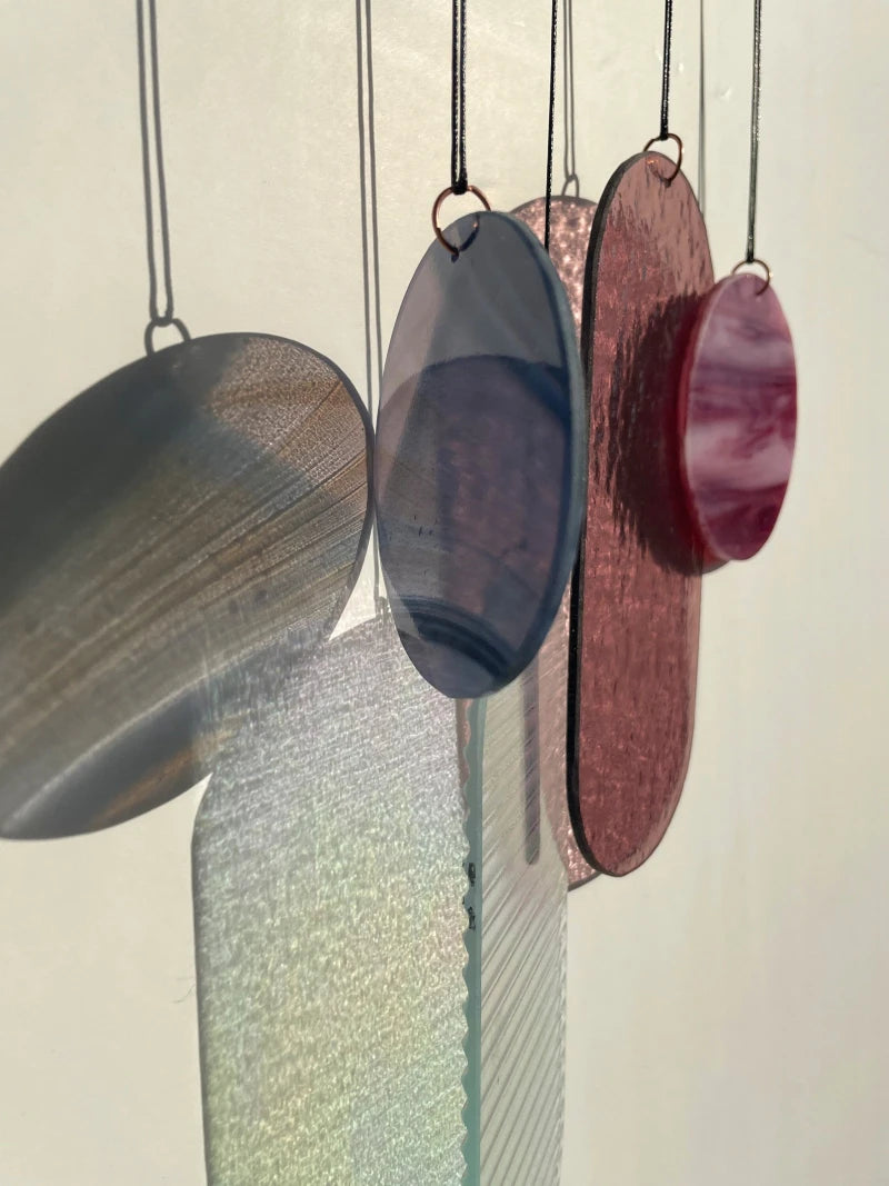 Rosa irisierender Wandbehang im Art Déco Stil