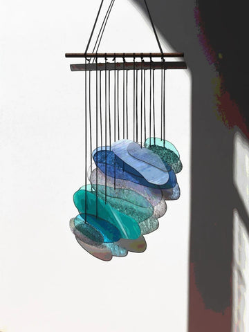 Water Installation - The Elements Glass Art - Fließende Glaskunst Wanddeko - Handmade Art mit Wasseroptik & Lichtreflexionen