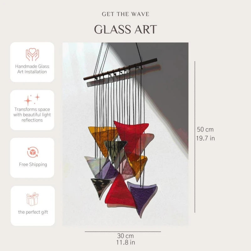 Fire Installation - The Elements Glass Art - Feuerinspirierte Glaskunst - mit irisierenden und Spiegelelementen