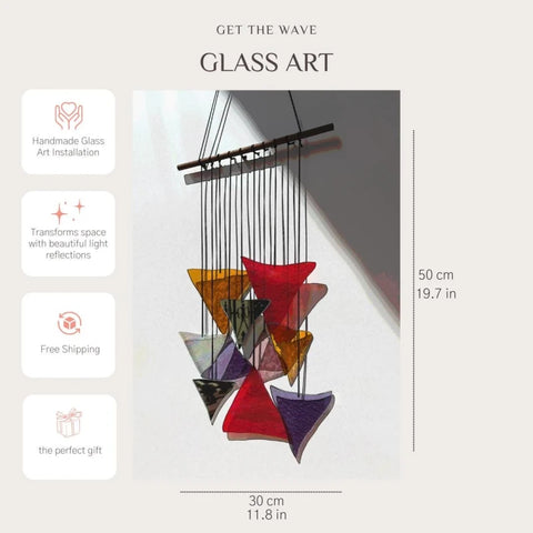 Fire Installation - The Elements Glass Art - Feuerinspirierte Glaskunst - mit irisierenden und Spiegelelementen