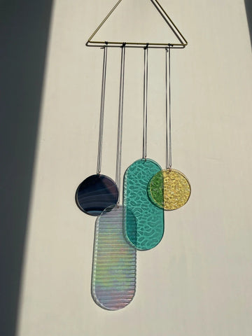 Irisierender Wandbehang im Art Déco Stil