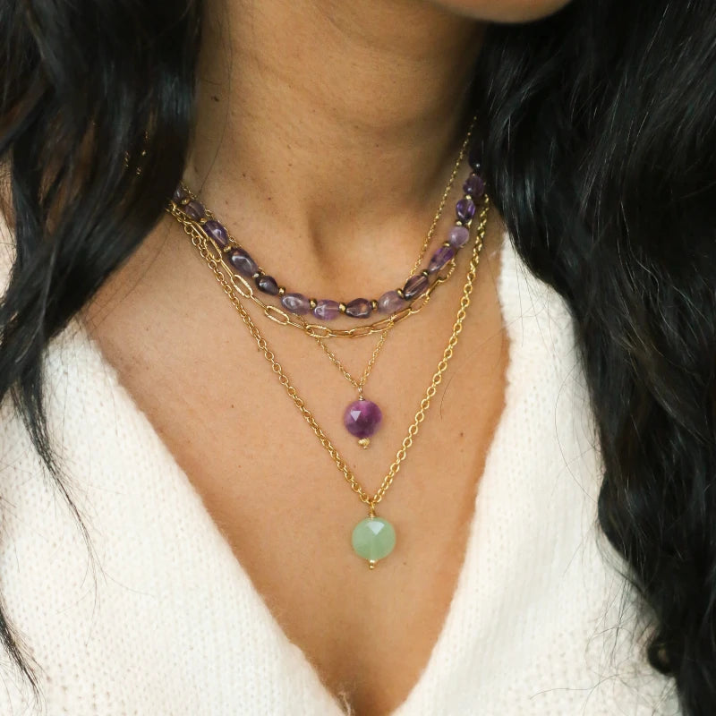 Collier chaîne Aventurine verte