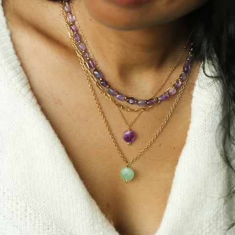 Collier chaîne Aventurine verte