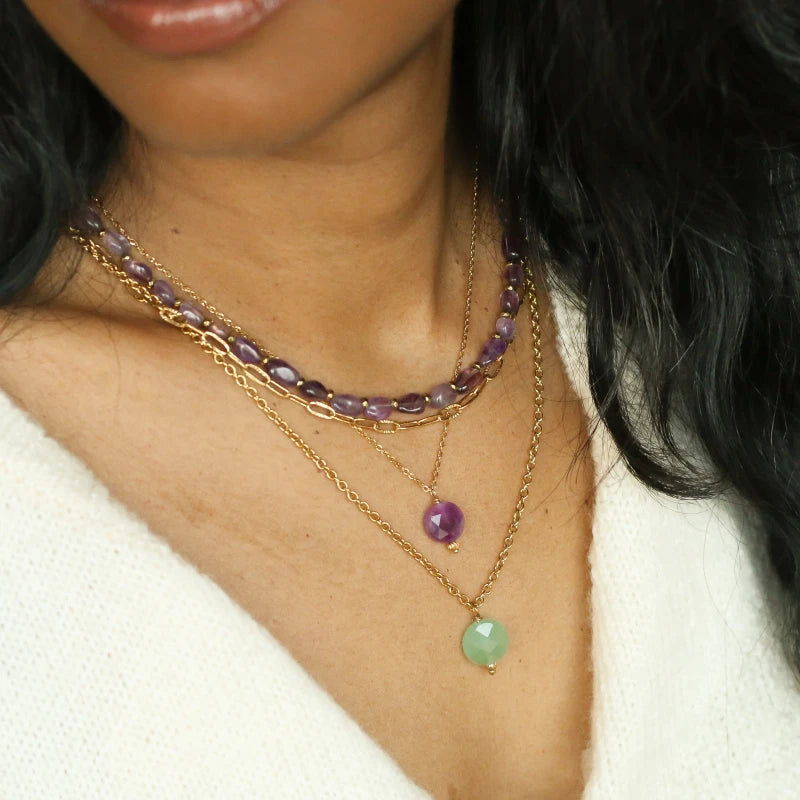 Collier chaîne Aventurine verte