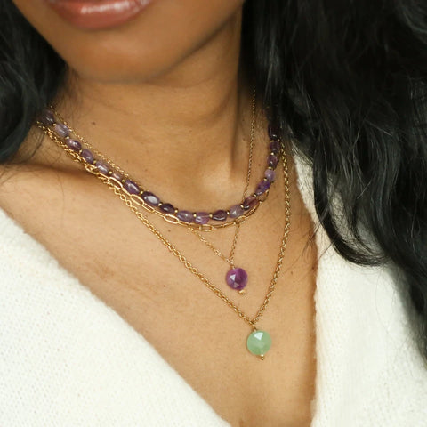 Collier chaîne Aventurine verte