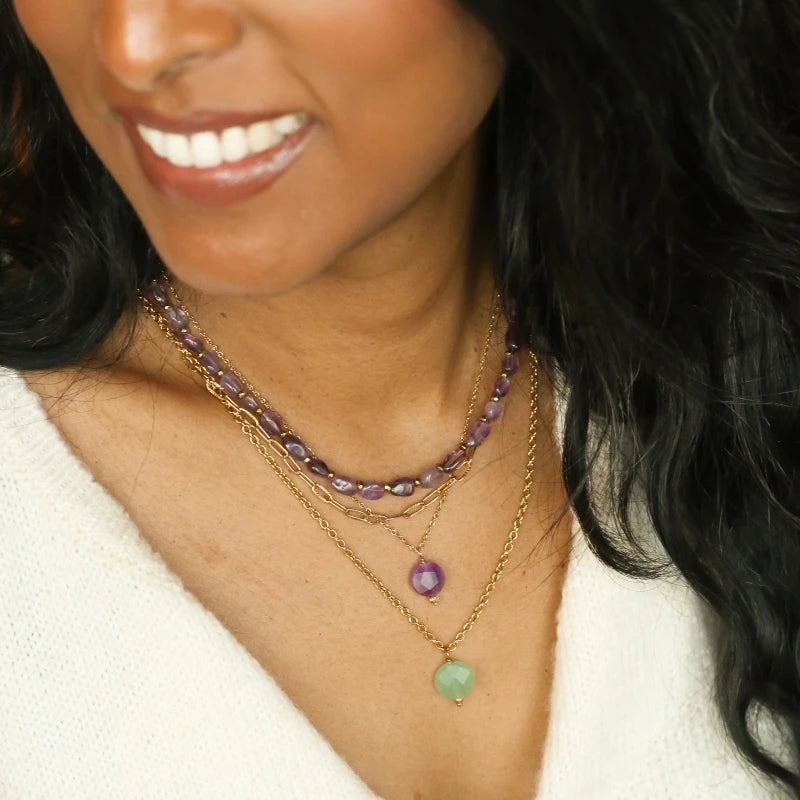 Collier chaîne Aventurine verte
