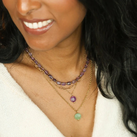 Collier chaîne Aventurine verte