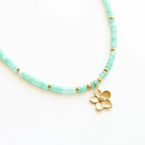 Collier perlé Agate turquoise