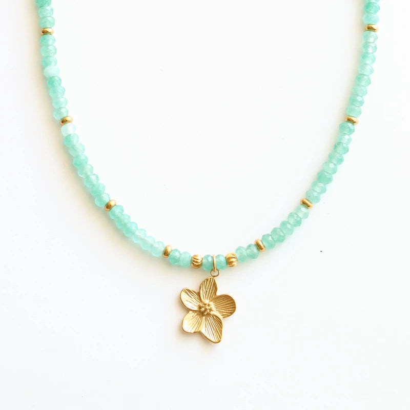 Collier perlé Agate turquoise