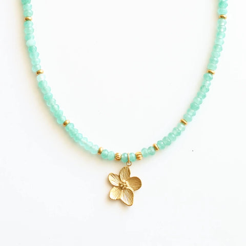 Collier perlé Agate turquoise