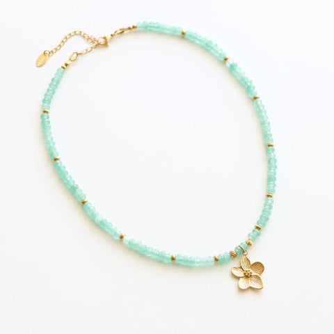 Collier perlé Agate turquoise