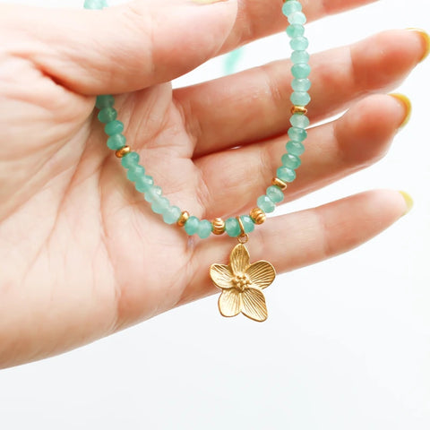 Collier perlé Agate turquoise