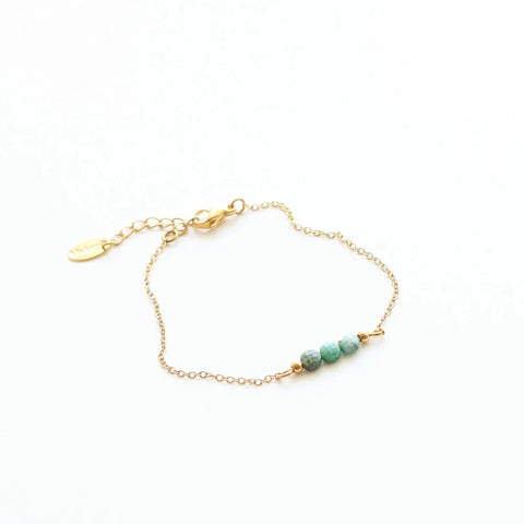 Bracelet 3 perles Chrysocolle