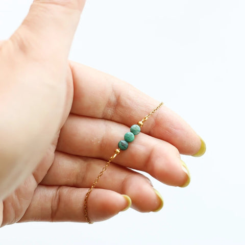 Bracelet 3 perles Chrysocolle