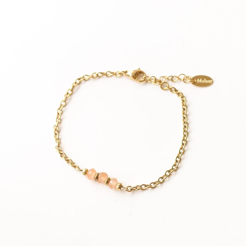 Bracelet chaîne Agate Orange