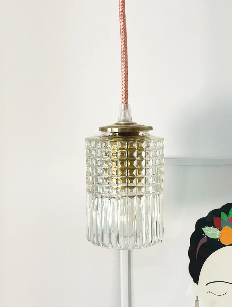 Suspension ou Baladeuse - Vintage Julia - Globe en verre ciselé