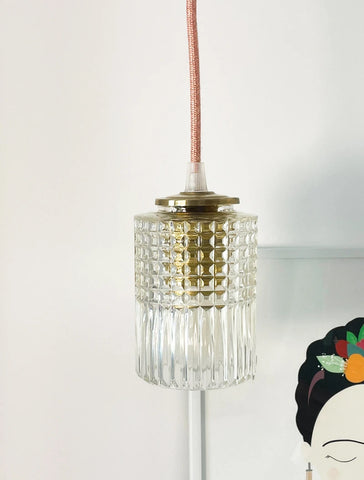 Suspension ou Baladeuse - Vintage Julia - Globe en verre ciselé
