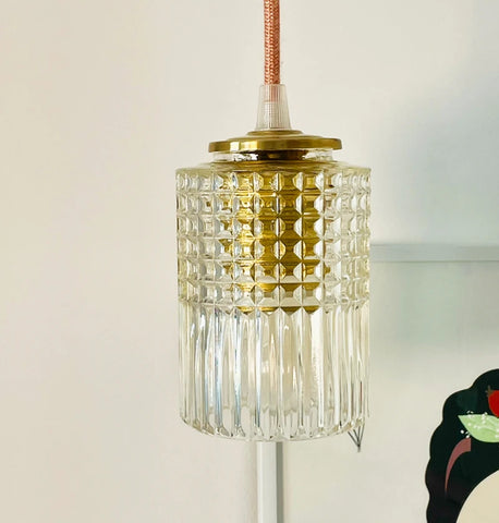 Suspension ou Baladeuse - Vintage Julia - Globe en verre ciselé