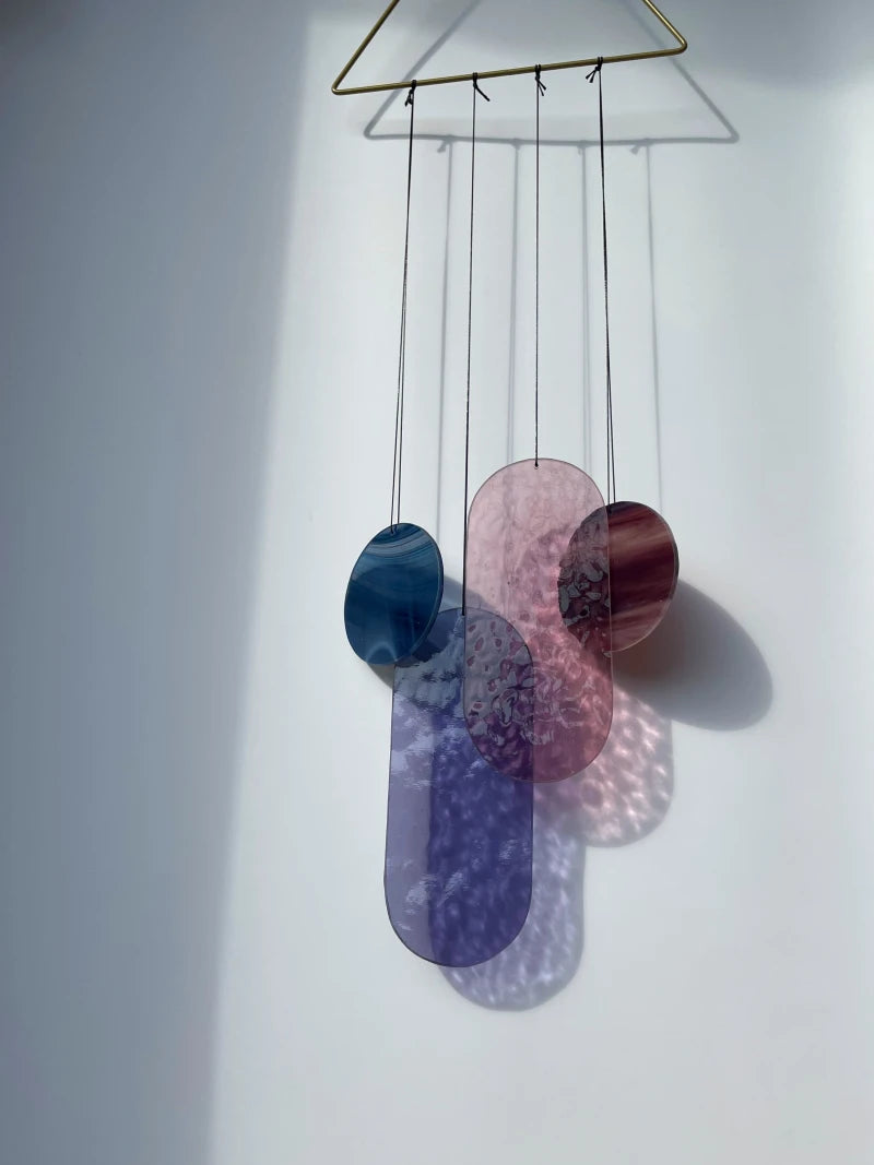 Lila und rosa Wandbehang im Art Déco Stil