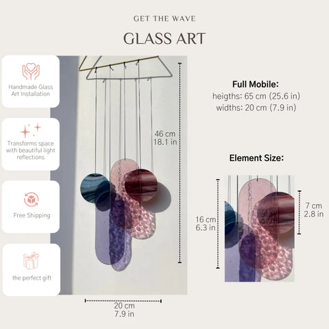 Lila und rosa Wandbehang im Art Déco Stil