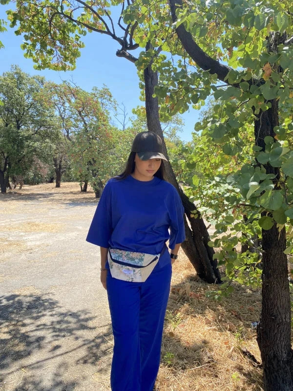 Sac banane upcyclé tissu oiseau - Meanwhile Boutique x Zgrouitch (édition limitée)