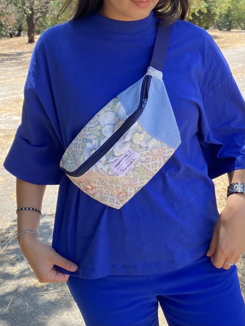 Sac banane upcyclé tissu tapisserie - Meanwhile Boutique x Zgrouitch (édition limitée)