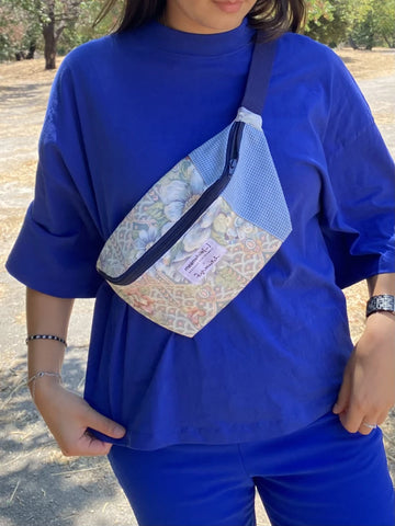 Sac banane upcyclé tissu tapisserie - Meanwhile Boutique x Zgrouitch (édition limitée)
