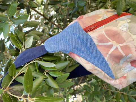 Sac banane upcyclé tissu fleurs - Meanwhile Boutique x Zgrouitch (édition limitée)