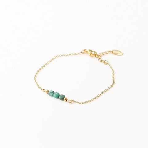 Bracelet 3 perles Chrysocolle