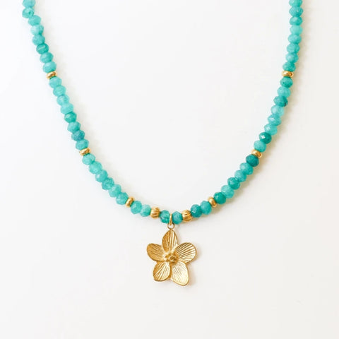 Collier perlé Agate turquoise