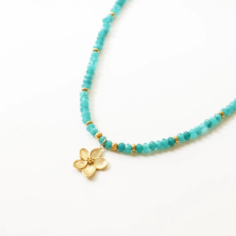 Collier perlé Agate turquoise