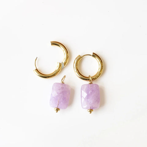 Boucles Anneaux Améthyste Lavande